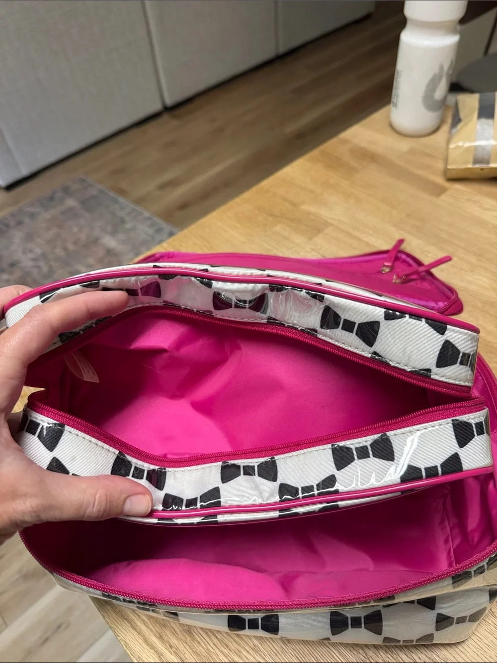 Kate Spade travel Organizer Pouch with Black & White Pattern